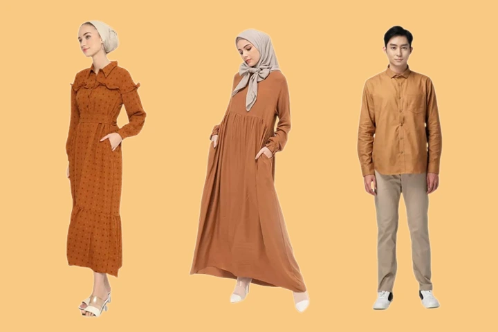Baju dan Gamis Warna Caramel Cocok Dengan Jilbab dan Celana Warna Apa