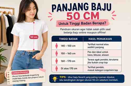 Panjang Baju 50 Cm Untuk Tinggi Badan Berapa