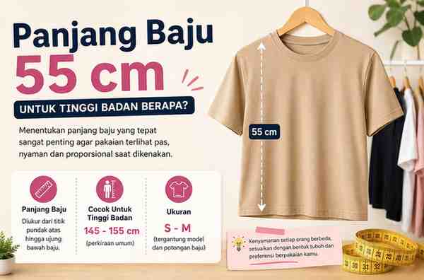 Panjang Baju 55 cm untuk Tinggi Badan Berapa