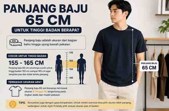 Panjang Baju 65 cm untuk Tinggi Badan Berapa
