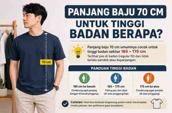 Panjang Baju 70 cm Untuk Tinggi Badan Berapa