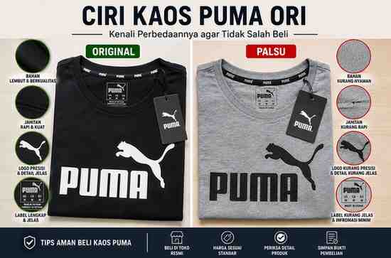 7 Ciri Kaos Puma Ori yang Harus Diketahui
