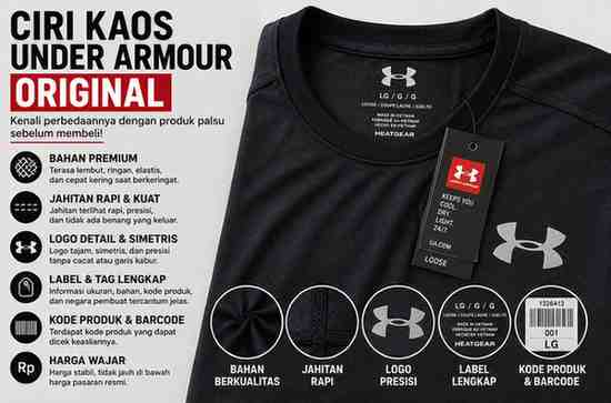 8 Ciri Kaos Under Armour Original yang Wajib Diketahui Sebelum Membeli