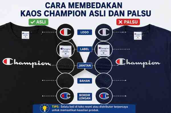 Cara Membedakan Kaos Champion Asli dan Palsu