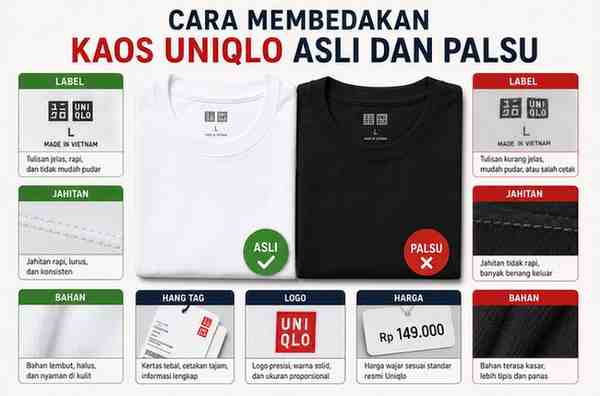 Cara Membedakan Kaos Uniqlo Asli dan Palsu, Jangan Sampai Tertipu!