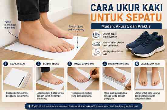 Cara Ukur Kaki untuk Sepatu yang Benar agar Mendapat Ukuran yang Pas