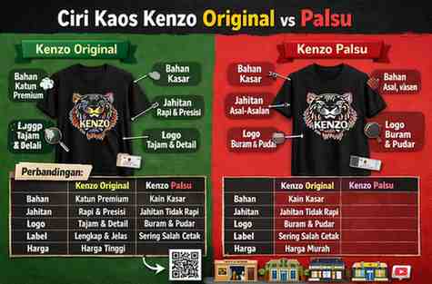 Ciri Kaos Kenzo Original
