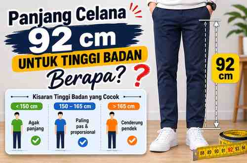 Panjang Celana 92 Cm untuk Tinggi Badan Berapa