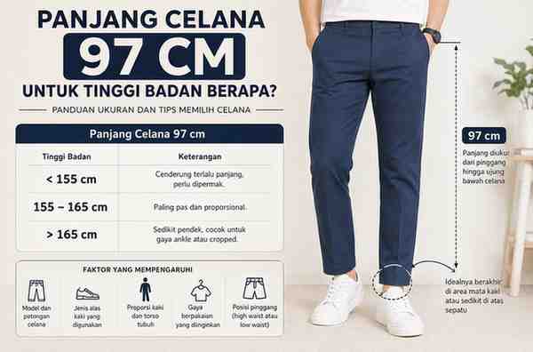 Panjang Celana 97 Cm untuk Tinggi Badan Berapa