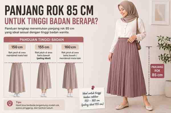 Panjang Rok 85 cm Untuk Tinggi Badan Berapa