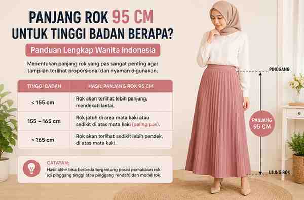 Panjang Rok 95 cm Untuk Tinggi Badan Berapa