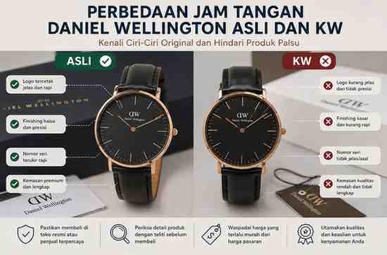 Perbedaan Jam Tangan Daniel Wellington Asli dan KW