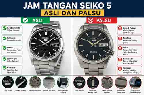 Perbedaan Jam Tangan Seiko 5 Asli dan Palsu
