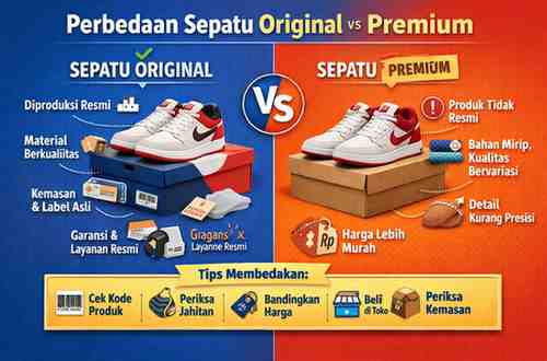 Perbedaan Sepatu Original dan Premium