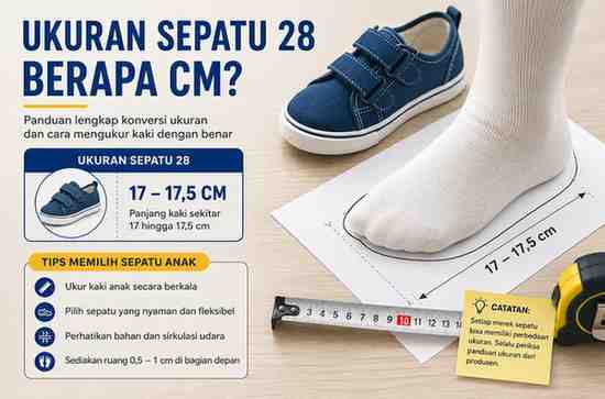 Ukuran Sepatu 28 Berapa Cm Ini Penjelasannya