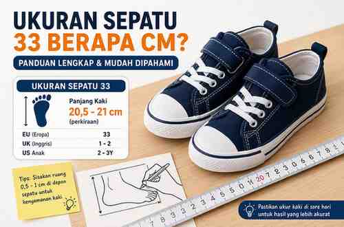 Ukuran Sepatu 33 Berapa Cm