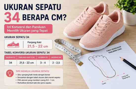 Ukuran Sepatu 34 Berapa Cm