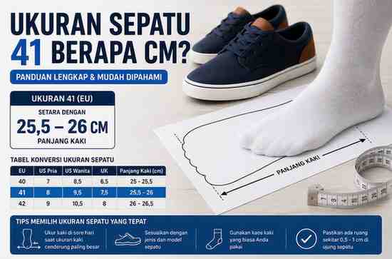 Ukuran Sepatu 41 Berapa Cm