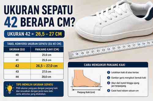 Ukuran Sepatu 42 Berapa Cm