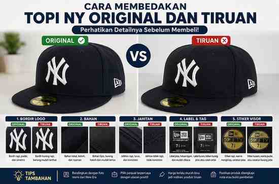 Cara Membedakan Topi NY Original dan Tiruan