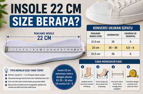 Insole 22 cm Size Berapa