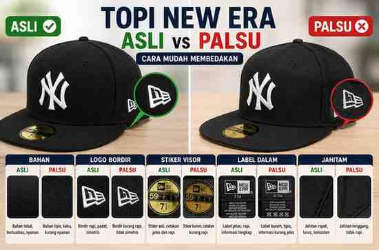 Topi New Era Asli dan Palsu, Begini Cara Membedakannya