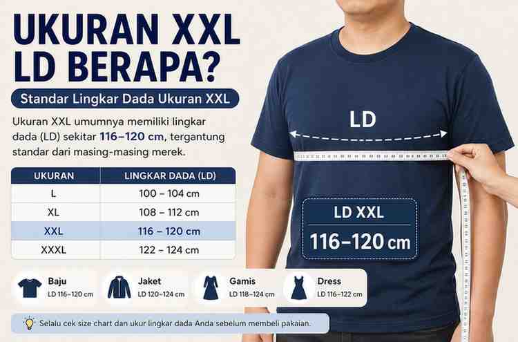 Ukuran XXL LD Berapa