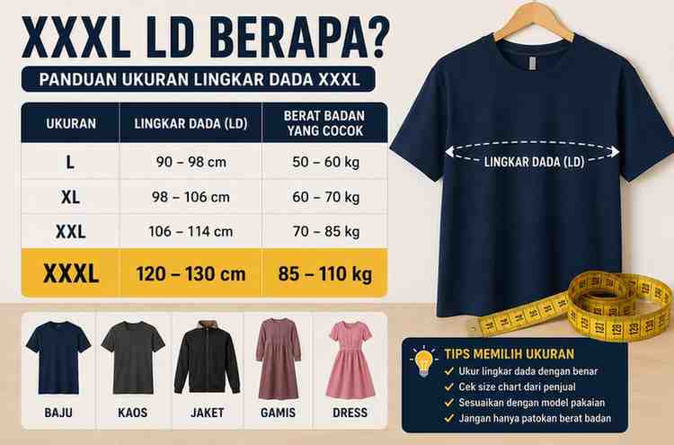 Ukuran XXXL LD Berapa